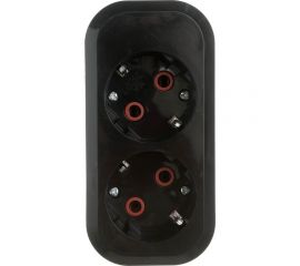 Розеточная колодка TDM 2 гнезда 2П+З 16А 250В черная серии Народная SQ1806-0423 