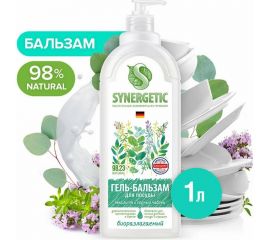 Гель-бальзам для мытья посуды и детских игрушек SYNERGETIC Эвкалипт и горный чабрец 1 л 103113 