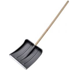 Морозостойкая лопата Спец Снежинка с оцинкованной планкой, 380x380 мм, с деревянным черенком 1м КПБ-СНЖ380*380 