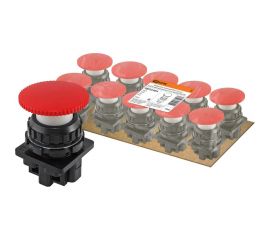 Выключатель TDM кнопочный КЕ 021-У2-исп.2 гриб без фиксации красный 1з+1р 10A 660B IP40 SQ0753-0018 