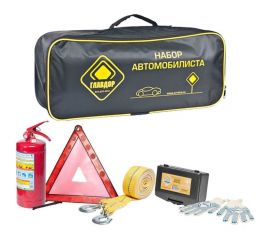 Набор автомобилиста + провода прикуривателя, 20х50х10 см ГЛАВДОР GL-63 49631 