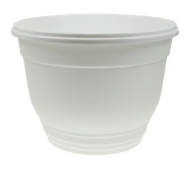 Кашпо с поддоном ФлораПласт Цегла 21 белое, 3 л 001237 