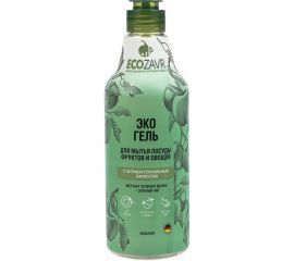 Эко-гель для мытья посуды, фруктов и овощей ECOZAVR ""Зеленое яблоко"", с антибактериальным эффектом, 0.5 л БХ-0003 