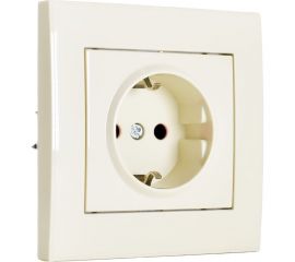 Розетка LEZARD RAIN с защитой от детей, керамика, крем 703-0303-124 