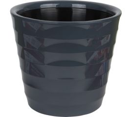 Пластиковый горшок с вкладкой liveingreen Лаура антрацит, диам. 27 см, высота 24 см, 9 л ЛР27-12 