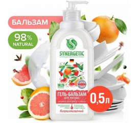 Гель-бальзам для мытья посуды и детских игрушек SYNERGETIC Розовый грейпфрут и специи 0.5 л 103060 