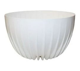 Пластиковый горшок с вкладкой liveingreen МИСКА СИГМА белый, диаметр 30 см, высота 16 см, 7.9 л СИ вкМ30-10 