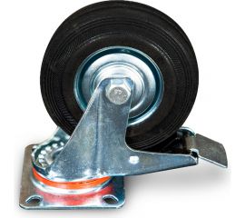 Колесо поворотное резина SCb 55 125 мм с тормозом (N) TOR 1024167 