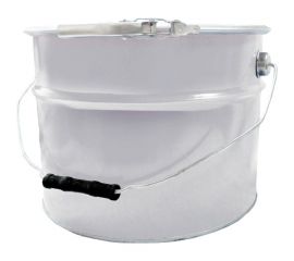 Ведро Тара.ру металл, 10 л, с крышкой, с обручем, белое 21235 