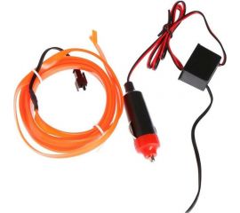 Неоновая нить для подсветки салона Cartage адаптер питания 12 В, 2 м, оранжевый 6937267 