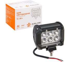 Светодиодная фара (балка) двухрядная Airline 6 LED направленный свет, 18W, 98x78x65, 12/24V ALED040 