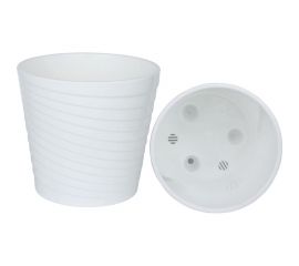 Пластиковый горшок liveingreen Эйс белый, 5 л, диам. 21 см, высота 19.5 см, с вставкой ЭС21-10 