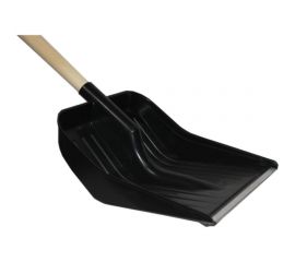 Лопата для снега с оцинкованной планкой Ангора с черенком, черная А6112планка 