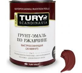 Грунт-эмаль по ржавчине 3 в 1 TURY МС-102 (красно-коричневая RAL8012; 2 кг) 00020015254 