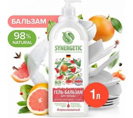 Гель-бальзам для мытья посуды и детских игрушек SYNERGETIC Розовый грейпфрут и специи 1 л 103111 