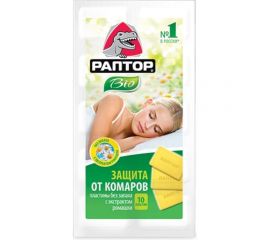 Пластины от комаров РАПТОР BIO с экстрактом ромашки 12634 D2128M 