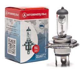 Галогенная автолампа Autoimpuls QUARTZ H4, 24 В, 100/90 Вт, P43t, H4 24-100/90 (43ц) 
