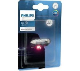 Автолампа PHILIPS C5W, SV8.5/8, LED, 43 мм, WHITE Ultinon Pro3000, 6000 K, 12 В 11864U30CWB1 