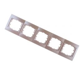 Пятиместная горизонтальная рамка LEZARD KARINA б/ вст жемчужно-белый перламутр 707-3000-150 