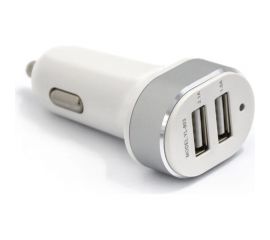 Автомобильное зарядное устройство BYZ 2хUSB-А, 2.1 А, белый с серебром 23750-YL-803WS 