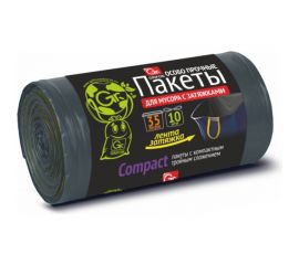 Пакеты для мусора с завязками OVER LAP 35 л, 10 шт в рулоне GRIFON 101-543/1 