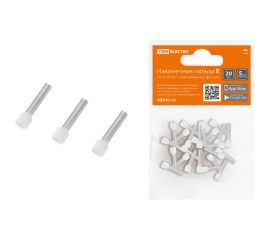 Наконечник-гильза TDM Е7508 0,75мм2 с изолированным фланцем 20шт SQ0568-0045 