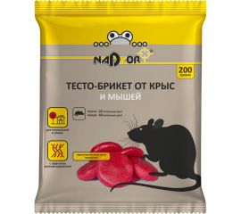 Тесто-брикет от крыс и мышей Nadzor 200 г, 25 шт. 127369 