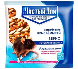 Зерновая приманка от крыс и мышей Чистый дом 200 г 03-028 