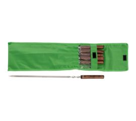 Набор угловых шампуров с цельной деревянной рукояткой PALISAD Camping 650 мм, в чехле, 6 шт. 69681 