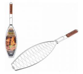 Универсальная решетка для барбекю Ecos RD-114D рыба/мясо, р-р 40х15х2см, общая длина 68 см 999614 