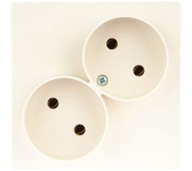 Розетка Simon 2х2К без защитных шторок, слоновая кость 2450457-031 