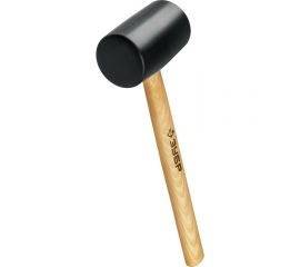 Чёрная резиновая киянка с деревянной рукояткой ЗУБР 680г 2050-75_z02 