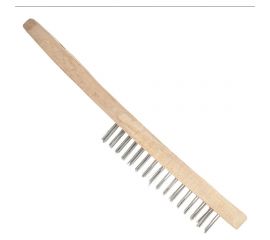 Щетка РемоКолор проволочная, стальная, деревянная рукоятка, 3 ряда, 11-1-003 