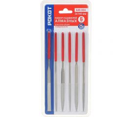 Набор алмазных надфилей 6шт РОКОТ размер 3x140мм, блистер 645-034 