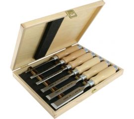 Набор из 6 плоских стамесок Narex Wood Line Profi (светлые) 853055 
