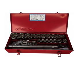 Набор торцевых головок с принадлежностями (3/4"", двенадцатигранные, 22-50 мм, 23 предмета) KING TONY 6023MR 
