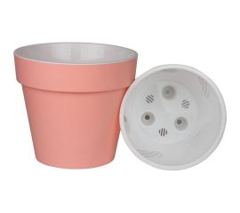 Пластиковый горшок liveingreen Протея 6 л, розовый, с вкладкой, диам. 23.5 см, высота 22.5 см ПР25-20 