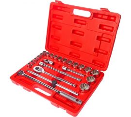 Набор двенадцатигранных торцевых головок 1/2" 10-32мм в кейсе 24шт JTC-T424B 