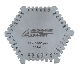 Гребенка измерительная толщины мокрого слоя краски 25-3000 с первичной калибровкой АЛЬФА-НДТ УП-00002407 