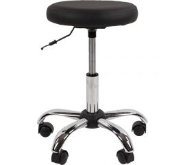 Мобильный стул мастера CHAIRMAN 001 хром экокожа, черный 00-07103881 