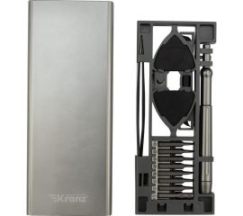 Отвертка с битами для точных работ KRANZ RA-04, сталь S2, 24 предмета KR-12-4754 