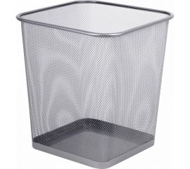 Корзина для бумаг BRAUBERG Germanium квадратная, 14 литров, металл, серебро 237976 