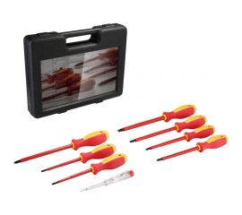 Набор диэлектрических отверток с индикатором напряжения DEKO HT04, 8 шт 065-0553 