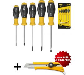 Набор отверток Felo SL/PH, 5 шт. + нож Акция 90095258 