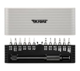 Набор отверток для точных работ KRANZ RA-01 25 предметов в кейсе, сталь S2 KR-12-4751 