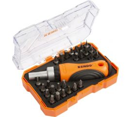 Реверсивная отвертка с набором бит KENDO 26 предметов 20665 