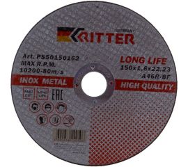 Круг отрезной (150 х 1,6 х 22,2 мм) A46R-BF-T41LongLife HQ RITTER PS50150162 