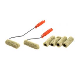 Валик DECOR Бравый прораб d 15 мм, ручка стандарт mini 100 мм ручка 100 мм удлин. стандарт mini 6 роликов 555-7110 