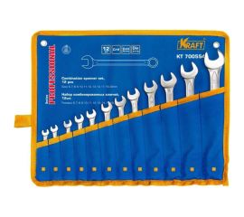 Набор комбинированных ключей 12шт: 6-14 17 19 22мм сумка KRAFT KT 700554 