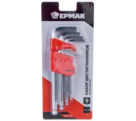 Набор шестигранников ЕРМАК HEX+BallpointHex, 9 шт (1.5-10мм), блистер, JF 2160A 657-172 